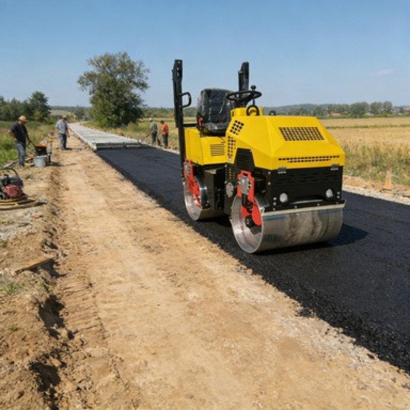 Heavy Equipment In Construction - Rodillo Compactador Vibratorio de Un Solo
