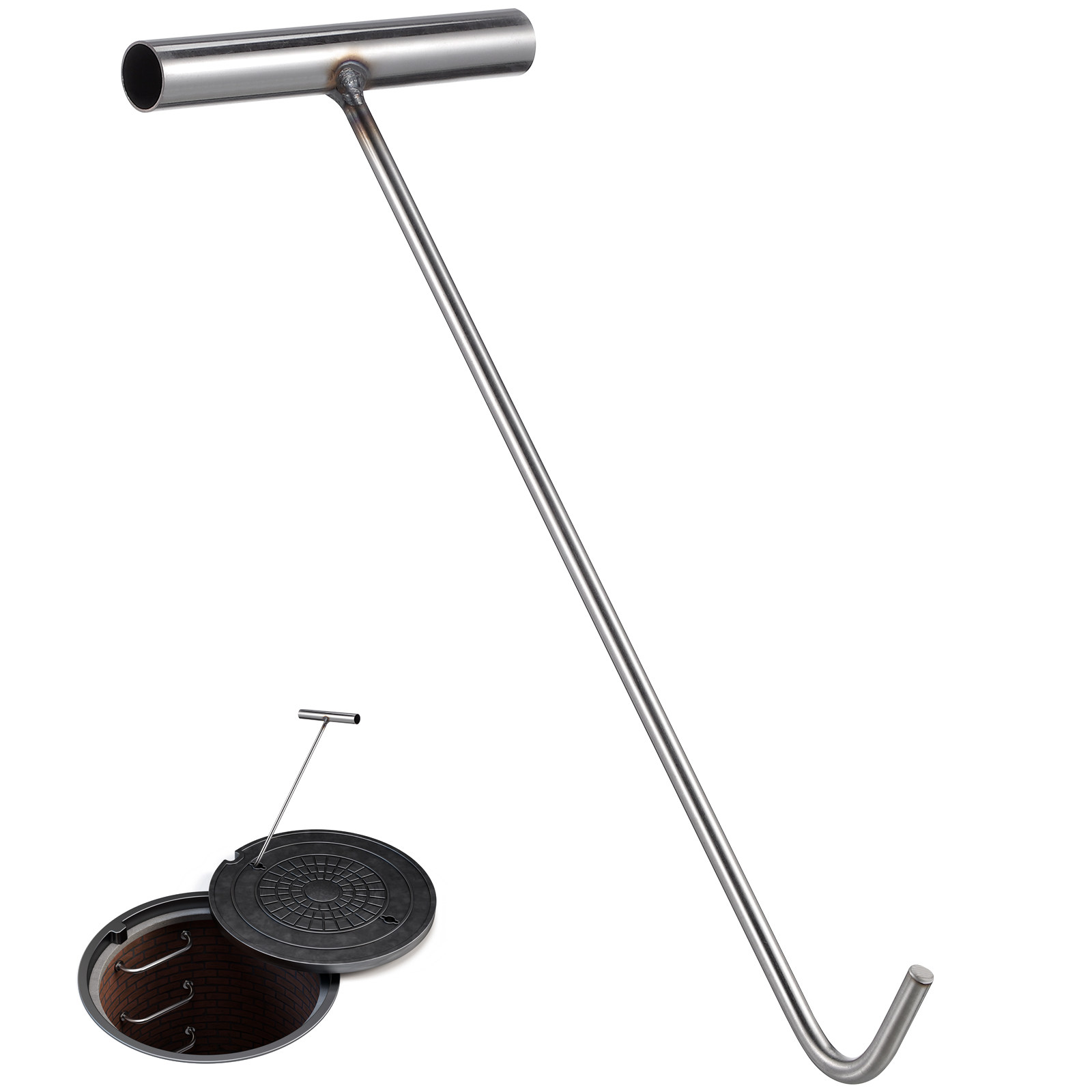 Manhole Cover Lifting - Gancho en T Robusto de Acero